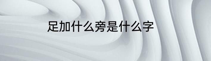 足加什么旁是什么字