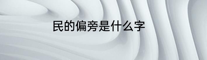 民的偏旁是什么字