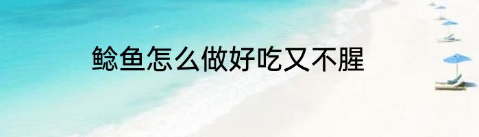 鲶鱼怎么做好吃又不腥