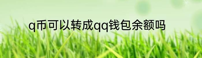 q币可以转成qq钱包余额吗