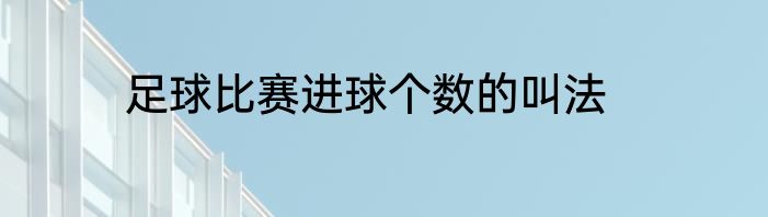 足球比赛进球个数的叫法