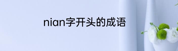 nian字开头的成语
