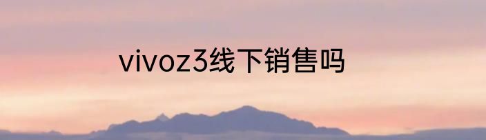 vivoz3线下销售吗