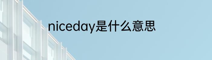 niceday是什么意思