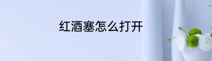 红酒塞怎么打开