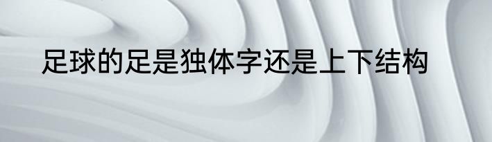 足球的足是独体字还是上下结构