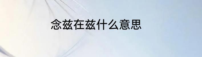 念兹在兹什么意思