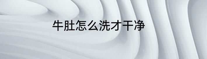 牛肚怎么洗才干净