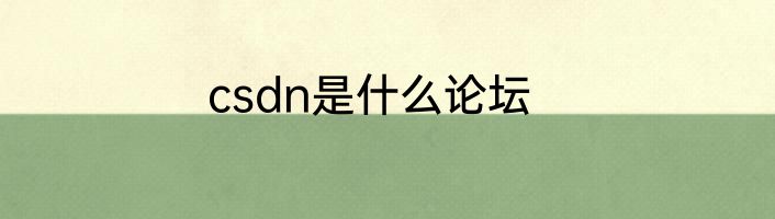 csdn是什么论坛