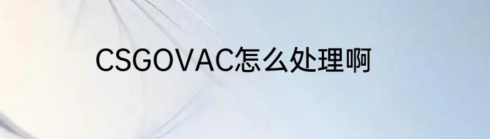 CSGOVAC怎么处理啊