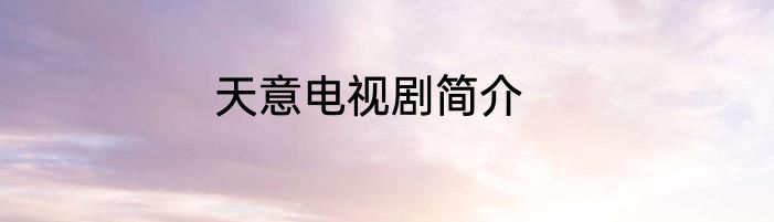 天意电视剧简介