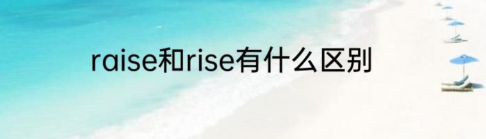 raise和rise有什么区别