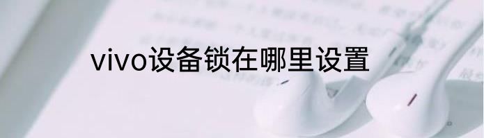 vivo设备锁在哪里设置