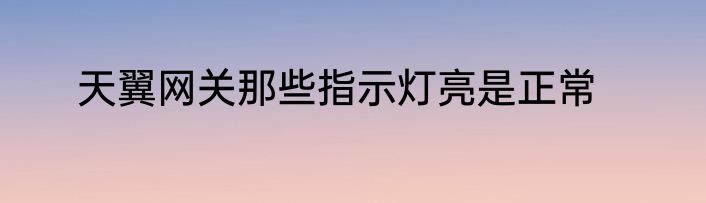 天翼网关那些指示灯亮是正常