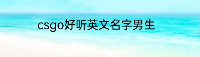 csgo好听英文名字男生