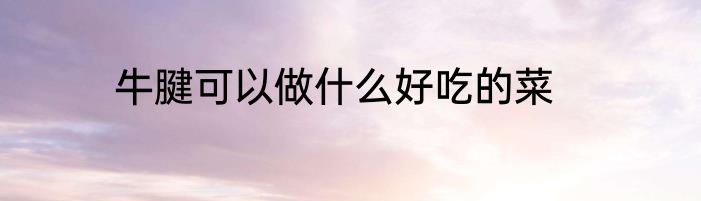 牛腱可以做什么好吃的菜