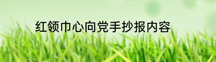 红领巾心向党手抄报内容