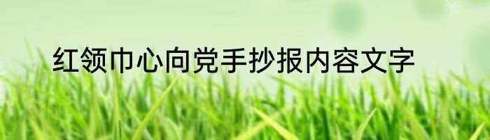 红领巾心向党手抄报内容文字