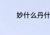 妙什么丹什么的词语有哪些