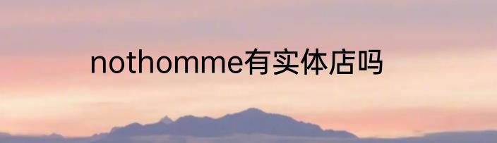 nothomme有实体店吗