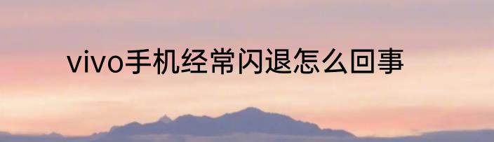 vivo手机经常闪退怎么回事
