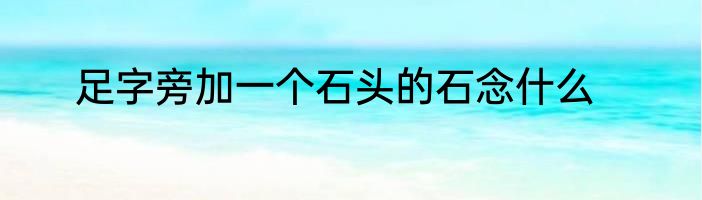 足字旁加一个石头的石念什么