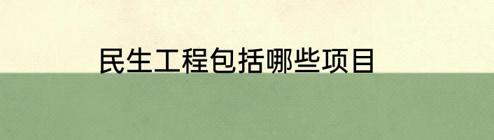 民生工程包括哪些项目