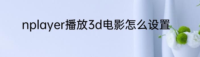 nplayer播放3d电影怎么设置