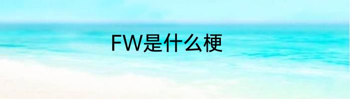 FW是什么梗
