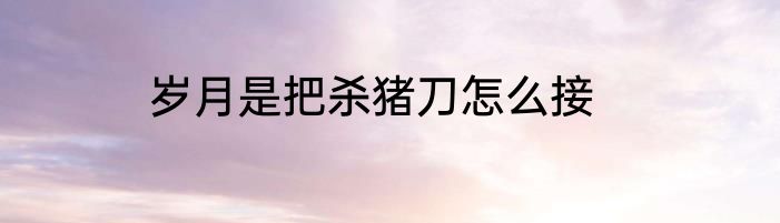 岁月是把杀猪刀怎么接