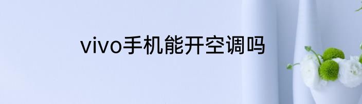 vivo手机能开空调吗
