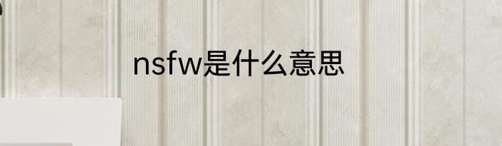 nsfw是什么意思