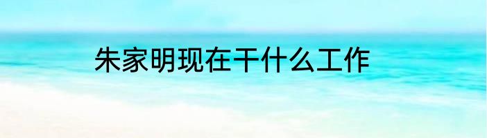 朱家明现在干什么工作