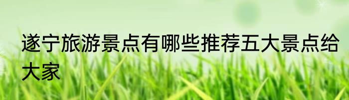 遂宁旅游景点有哪些推荐五大景点给大家