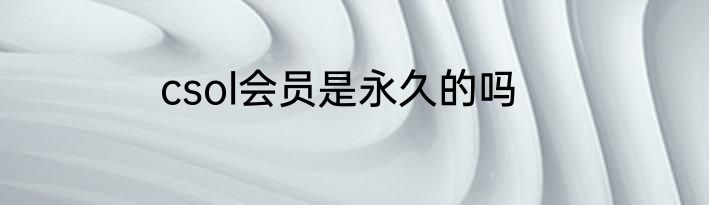 csol会员是永久的吗