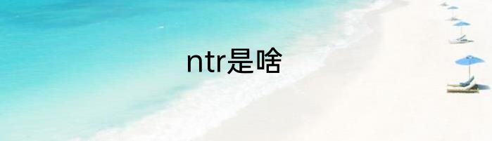 ntr是啥