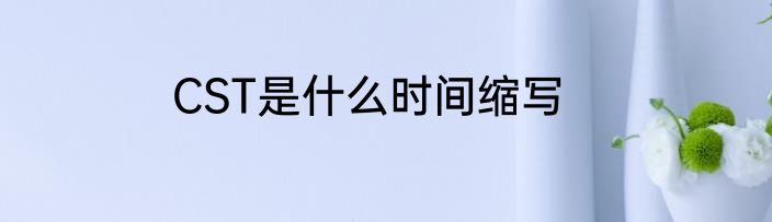 CST是什么时间缩写