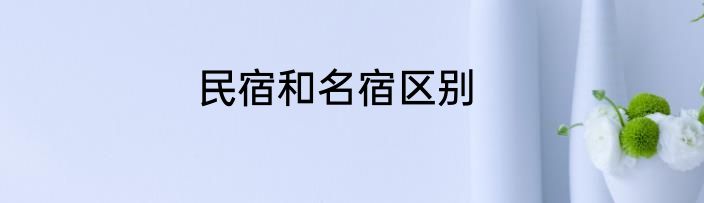 民宿和名宿区别