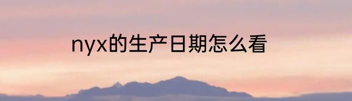 nyx的生产日期怎么看