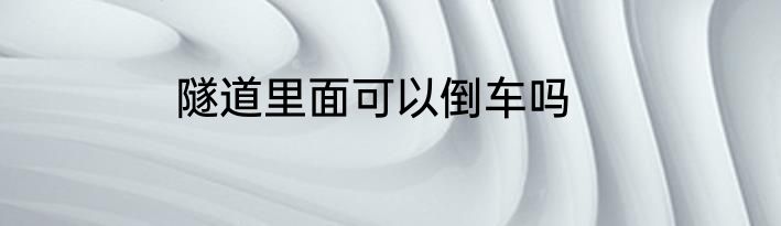 隧道里面可以倒车吗