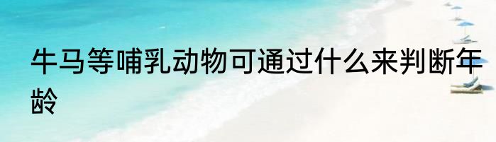 牛马等哺乳动物可通过什么来判断年龄