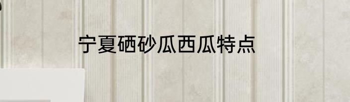 宁夏硒砂瓜西瓜特点