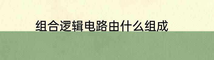 组合逻辑电路由什么组成