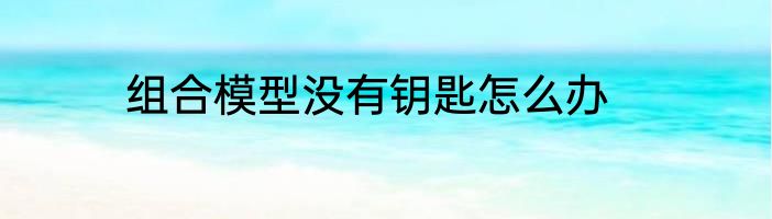 组合模型没有钥匙怎么办