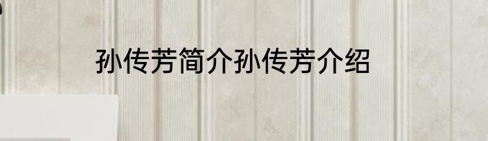孙传芳简介孙传芳介绍