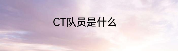 CT队员是什么