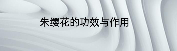 朱缨花的功效与作用