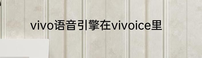 vivo语音引擎在vivoice里
