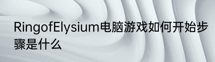 RingofElysium电脑游戏如何开始步骤是什么
