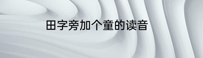 田字旁加个童的读音